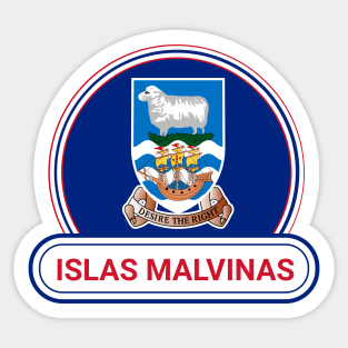 Islas Malvinas Country Badge - Islas Malvinas Flag Sticker